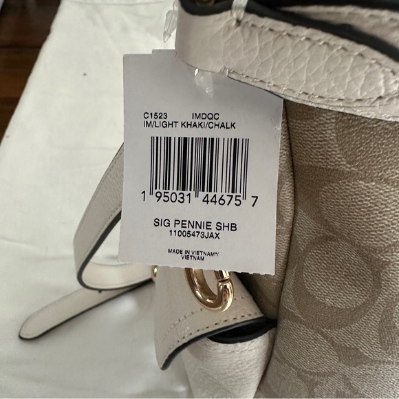 Coach Tan and Cream Pennie Shoulder Bag - Picture 8 of 10